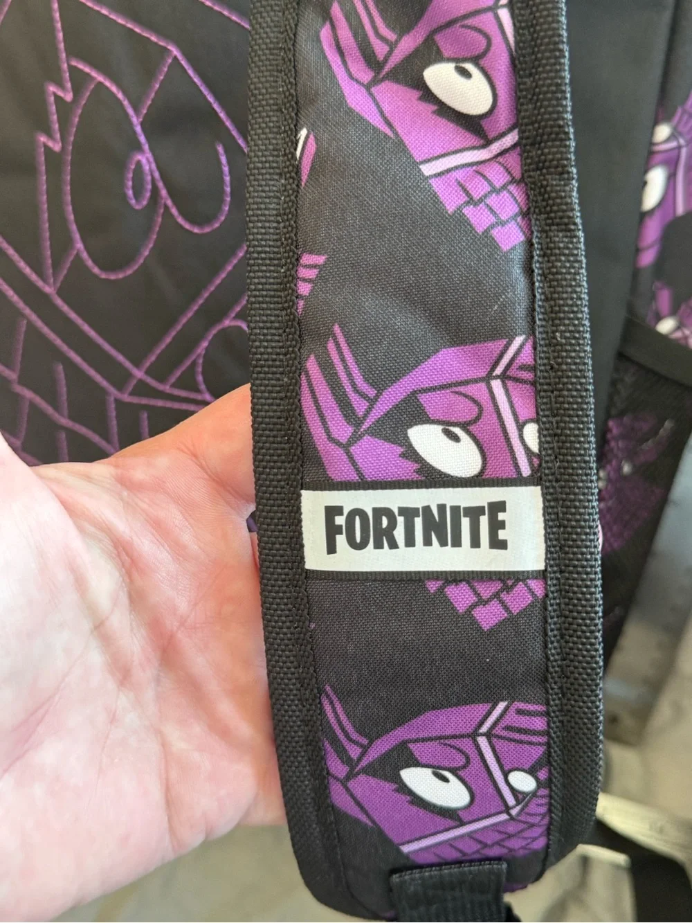Fortnite Kids Backpack in Purple and Black - Character Print